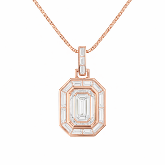 VERDANT | 8.94 Ct Mixed-Shaped Diamond & Gemstone Pendant in 14K Rose Gold