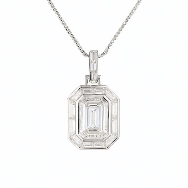 VERDANT | 8.94 Ct Mixed-Shaped Diamond & Gemstone Pendant in 14K White Gold