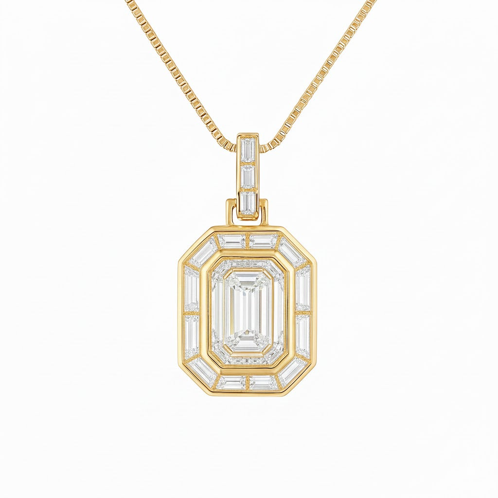 VERDANT | 8.94 Ct Mixed-Shaped Diamond & Gemstone Pendant in 14K Yellow Gold
