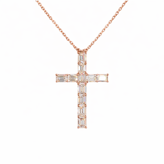 VERONA EMBLEM 2.17 Ct Emerald Symbol Pendant 14K Rose Gold