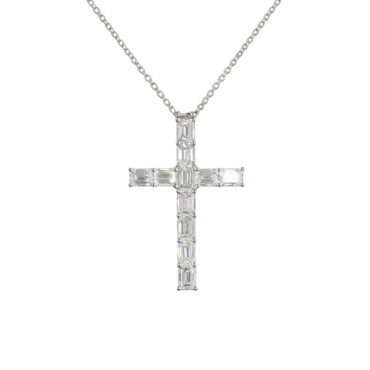 VERONA EMBLEM 2.17 Ct Emerald Symbol Pendant 14K White Gold