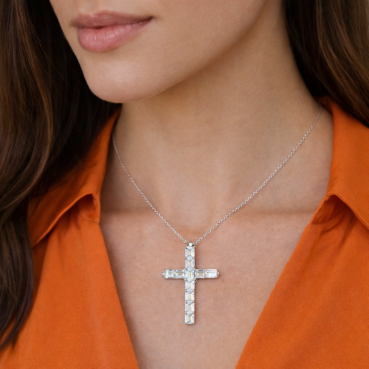 VERONA EMBLEM 2.17 Ct Emerald Symbol Pendant 14K White Gold