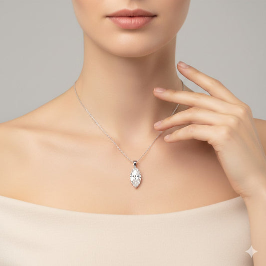 VESPER | 2.71 Ct Marquise Solitaire Pendant in 14K White Gold