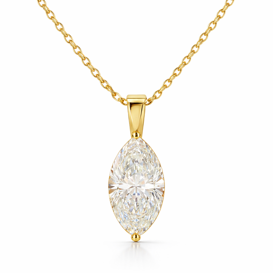 VESPER | 2.71 Ct Marquise Solitaire Pendant in 14K Yellow Gold