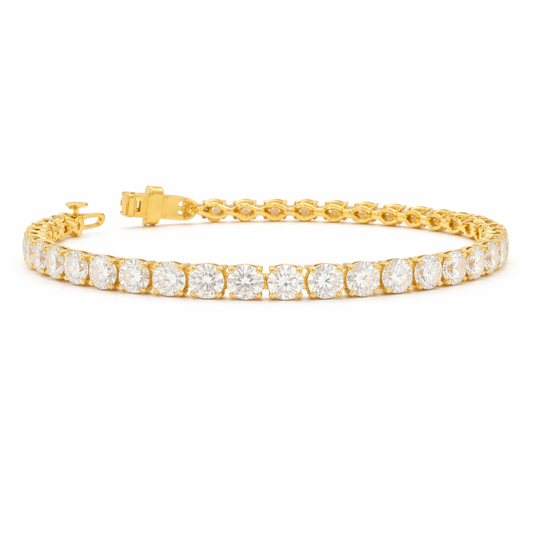 VESTALIS | 7.95 Ct Round Diamond Tennis Bracelet in 14K Yellow Gold