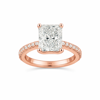 VICEROY | 5.50 Carat Radiant Cut Ring In 18K Rose Gold - Lab Grown Diamond