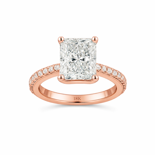 VICEROY | 5.50 Carat Radiant Cut Ring In 18K Rose Gold - Lab Grown Diamond