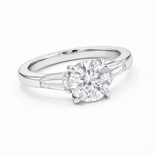 VICTORIA | 2.6 ct Round Diamond 3-Stone Ring in 14K Yellow Gold - Lab Grown Diamond