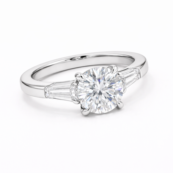VICTORIA | 2.6 ct Round Diamond 3-Stone Ring in 14K Yellow Gold - Lab Grown Diamond