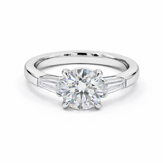 VICTORIA | 2.6 ct Round Diamond 3-Stone Ring in 14K Yellow Gold - Lab Grown Diamond