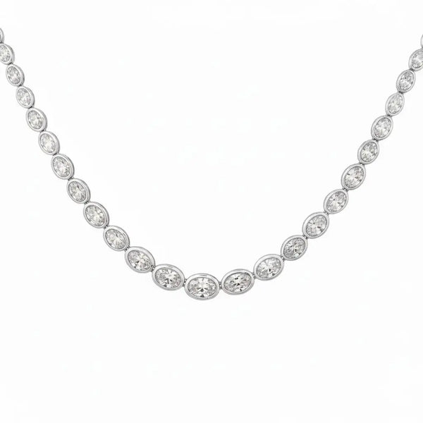 VIENNE | 18.28 Ct Oval Diamond Necklace in 14K