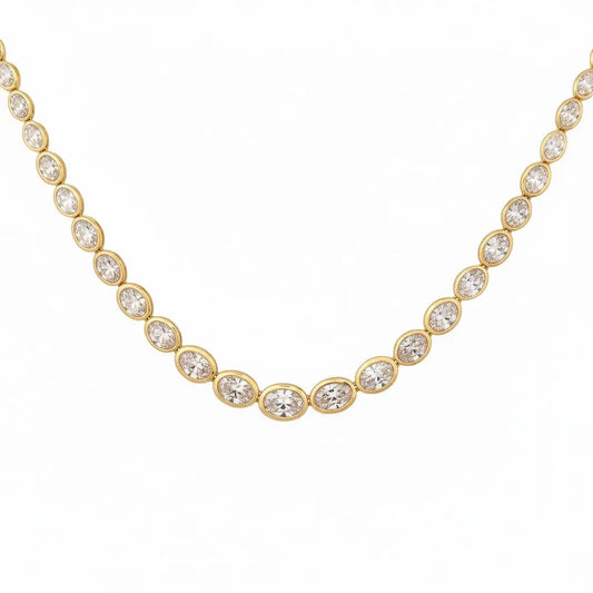 VIENNE oval diamond necklace 18.28 cts in 14K Yellow gold