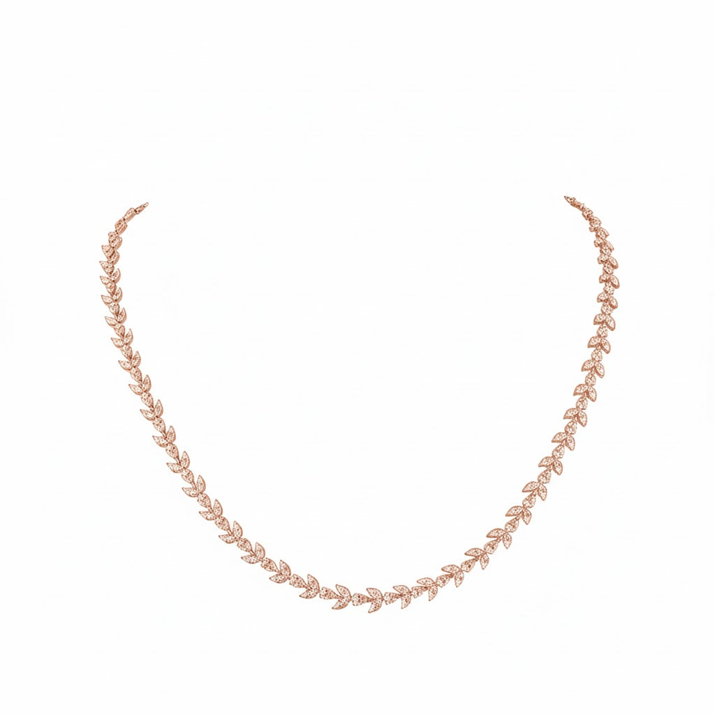 VINE | 11.65 Ct Mixed-Shape Diamond Tennis Necklace in 14K Rose Gold