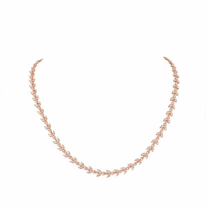 VINE | 11.65 Ct Mixed-Shape Diamond Tennis Necklace in 14K Rose Gold