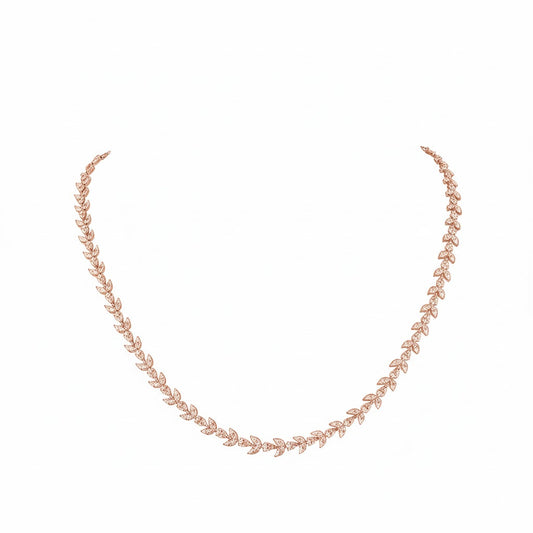 VINE | 11.65 Ct Mixed-Shape Diamond Tennis Necklace in 14K Rose Gold