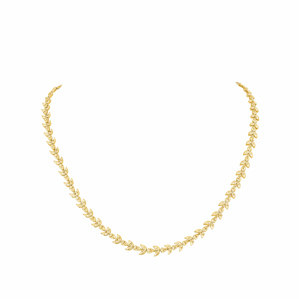 vine | 11.65 ct mixed-shape diamond tennis necklace in 14k yellow gold