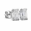 VIRIELLE | 2.09 Ct  Emerald Martini Diamond Stud Earrings in 14K White Gold