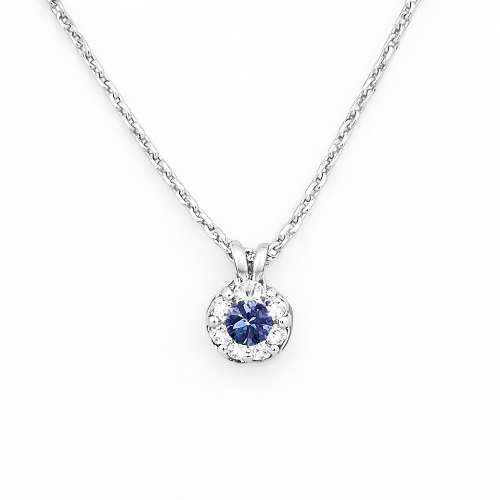 VIVIENNE | 1.54 Ct Old European Brilliant Solitaire Diamond Pendant in 14K White Gold