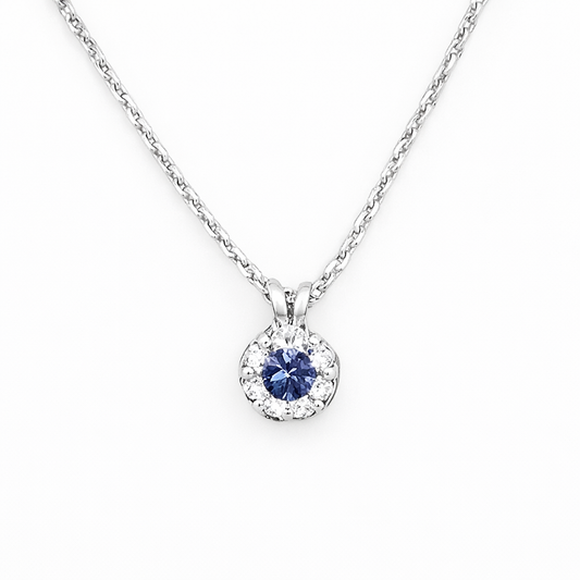 VIVIENNE | 1.54 Ct Old European Brilliant Solitaire Diamond Pendant in 14K White Gold