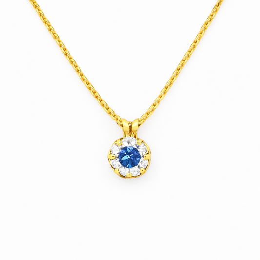 VIVIENNE | 1.54 Ct Old European Brilliant Solitaire Diamond Pendant in 14K Yellow Gold