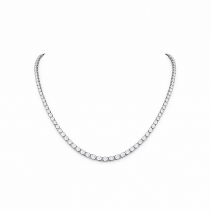 VORTEX | 12.34 Ct Oval Diamond Tennis Necklace in 14K White Gold - Lab Grown Diamond