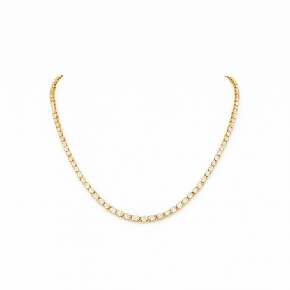VORTEX | 12.34 Ct Oval Diamond Tennis Necklace in 14K Yellow Gold - Lab Grown Diamond
