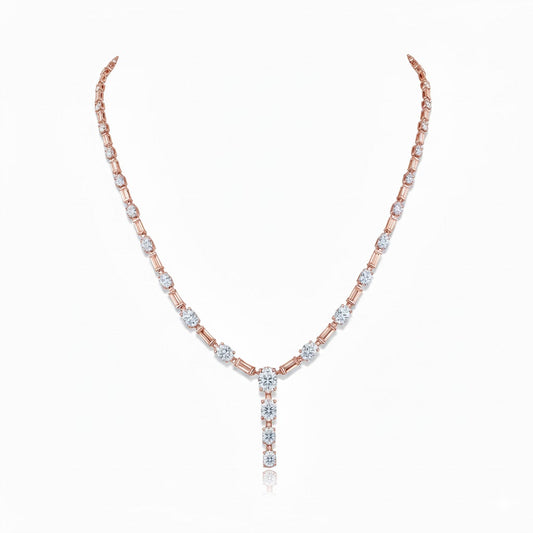 WHISPER | 11.61 Ct Mixed-Shape Diamond Necklace in 14K Rose Gold