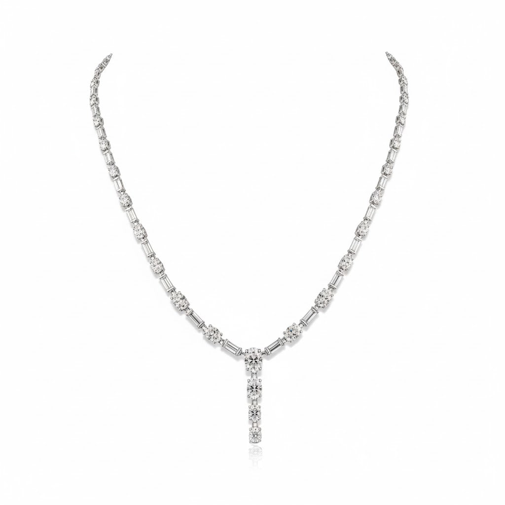 WHISPER | 11.61 Ct Mixed-Shape Diamond Necklace in 14K White Gold