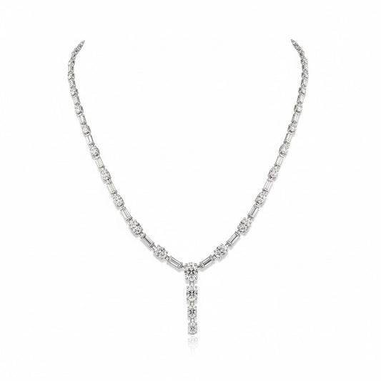 WHISPER | 11.61 Ct Mixed-Shape Diamond Necklace in 14K White Gold