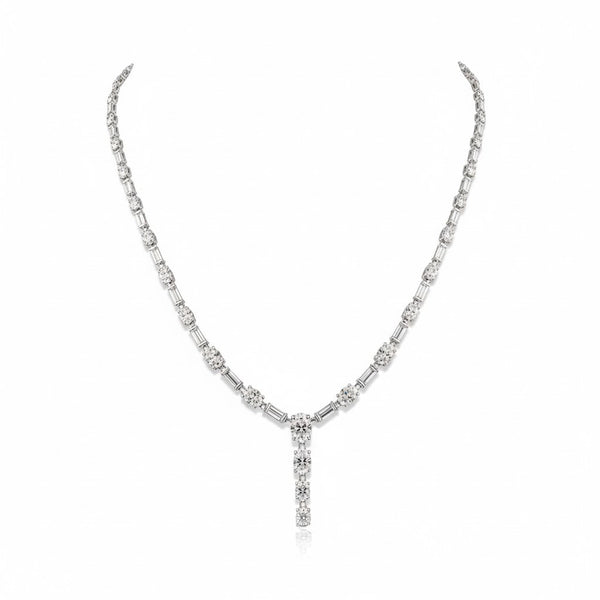 WHISPER | 11.61 Ct MixedShape Diamond Necklace in 14K White