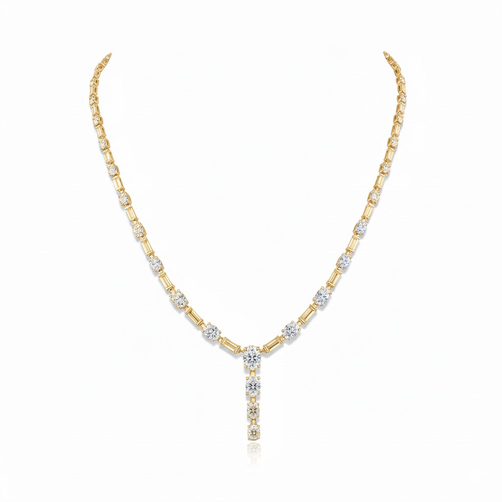 WHISPER | 11.61 Ct Mixed-Shape Diamond Necklace in 14K Yellow Gold