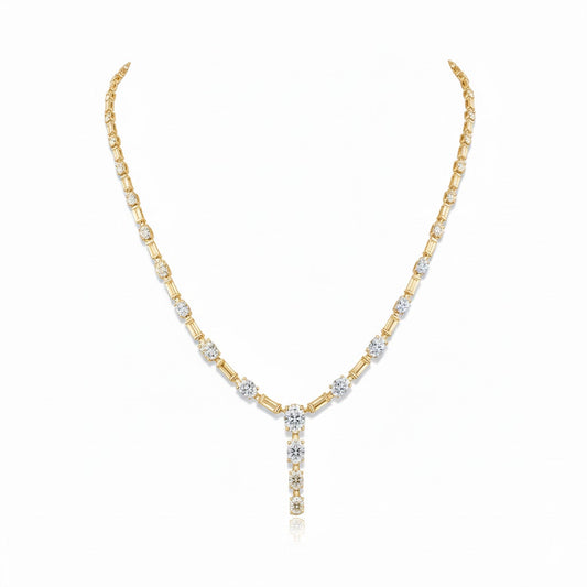 WHISPER | 11.61 Ct Mixed-Shape Diamond Necklace in 14K Yellow Gold