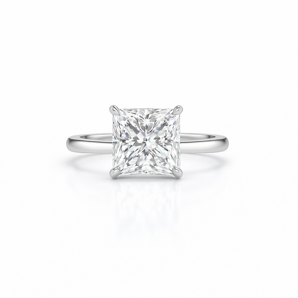 zara | 3.14 ct princess diamond solitaire ring in 14k yellow gold - lab grown