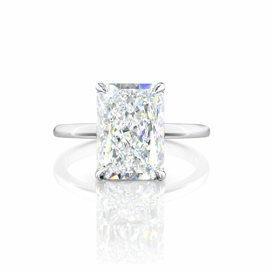 ZEPHYR | 5.08 Ct Radiant Solitaire Ring in 14K White Gold - Lab Grown Diamond