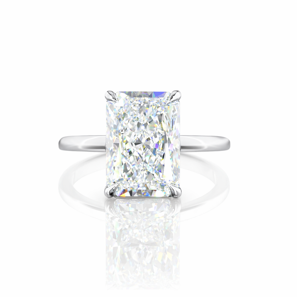 ZEPHYR | 5.08 Ct Radiant Solitaire Ring in 14K White Gold - Lab Grown Diamond