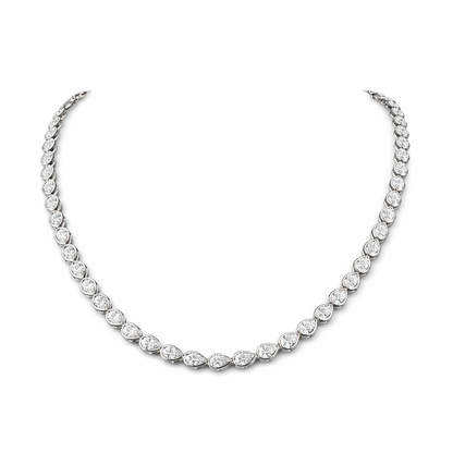 GLIMMER  | 11.86 Ct Pear Diamond Tennis Necklace in 14K Yellow - Lab Grown Diamond