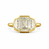 DIAMANTE STREAM | 12.37 CT Emerald Diamond 3-Stone Ring  in 14K Yellow Gold - Lab Grown Diamond