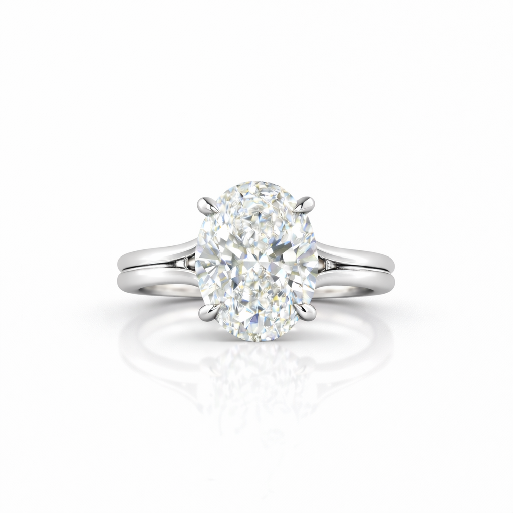 scarlett | 3.5 ct oval diamond solitaire ring in platinum - lab grown diamond