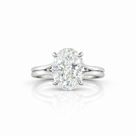 SCARLETT | 3.5 Ct Oval Diamond Solitaire Ring in Platinum - Lab Grown Diamond