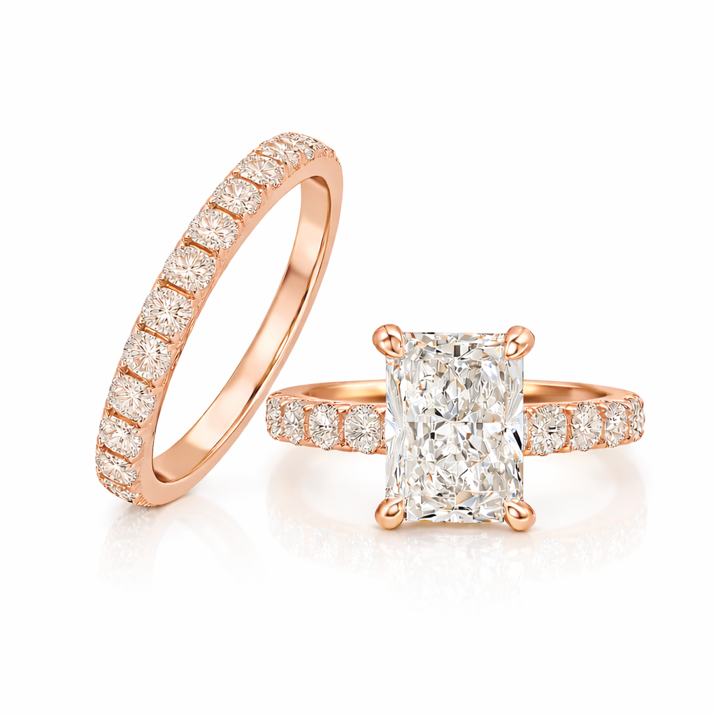 icon |  7.15 carat radiant cut engagement ring in 14k gold - lab grown diamond