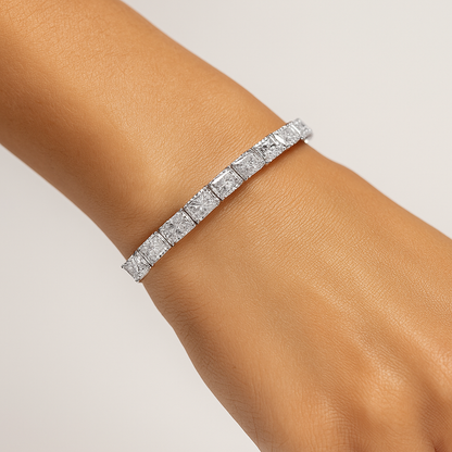 Radiant Embrace Bracelet| Total 20.0CT Natural | 14K White Gold