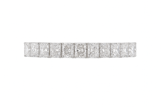 Crystal Embrace Radiant Bracelet | Total  32.49CT Natural | 14K White Gold