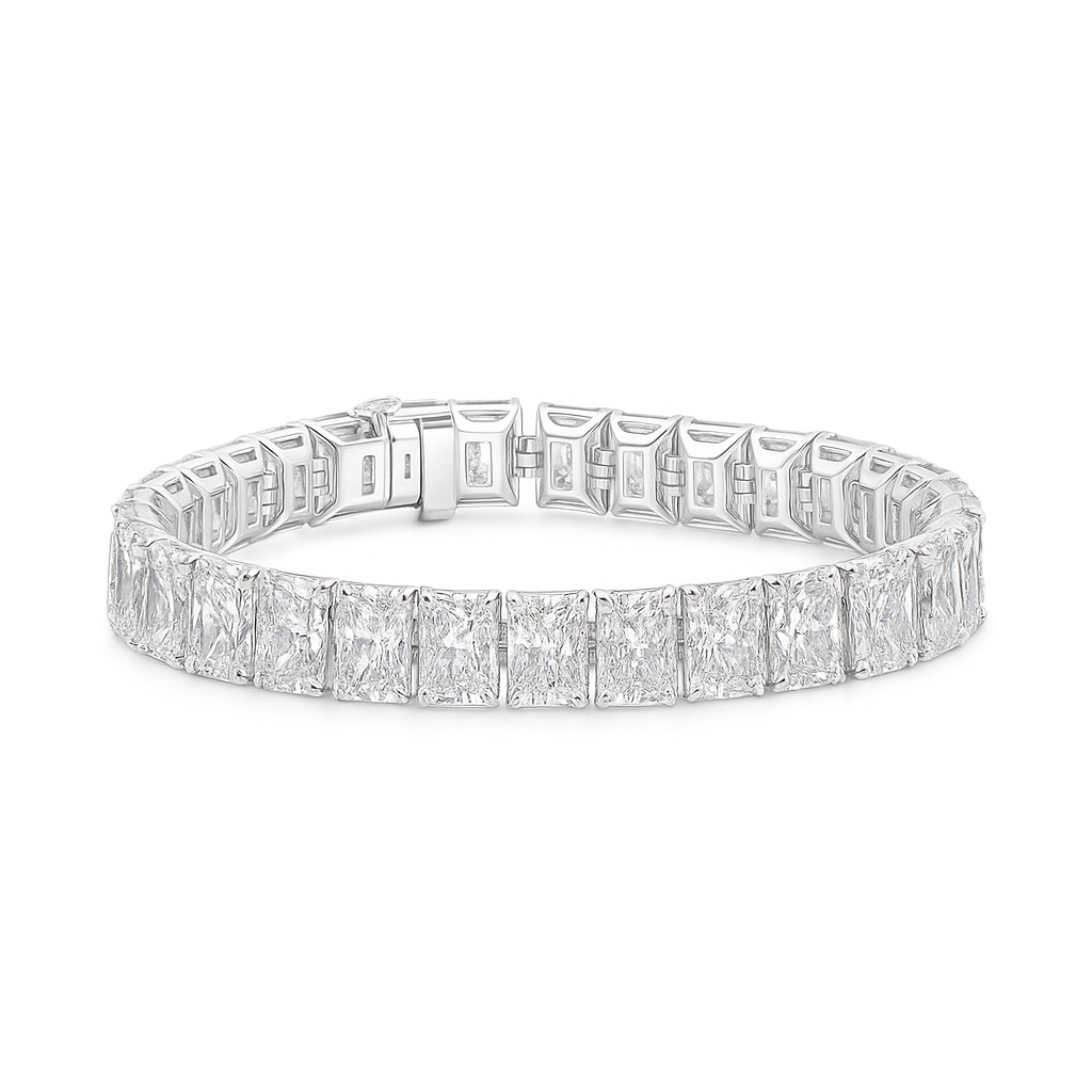 crystal embrace radiant bracelet | total  32.49ct natural | 14k white gold