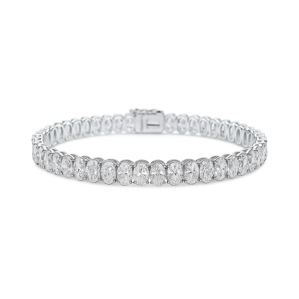 Eterna Oval Diamond Bracelet | Total 9.81CT Natural |  14K White Gold