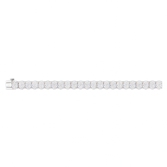 Eterna Oval Diamond Bracelet | Total 9.81CT Natural |  14K White Gold