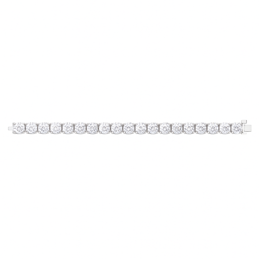 White Gold Round Bracelet | Total 6.97CT Natural | 14K White Gold