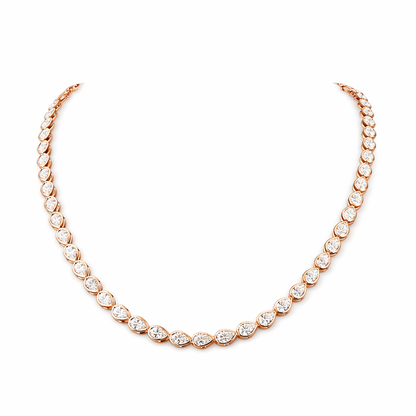 GLIMMER  | 11.86 Ct Pear Diamond Tennis Necklace in 14K Yellow - Lab Grown Diamond