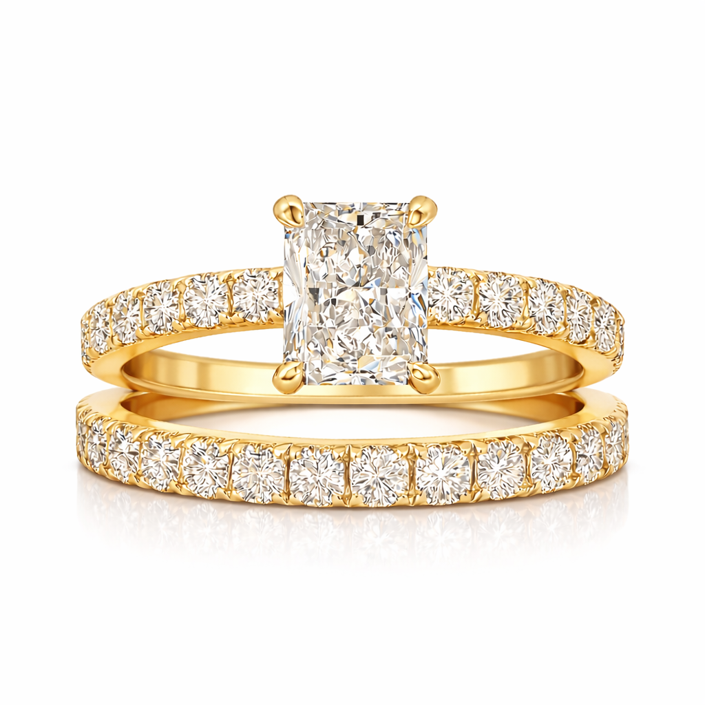 icon |  7.15 carat radiant cut engagement ring in 14k gold - lab grown diamond