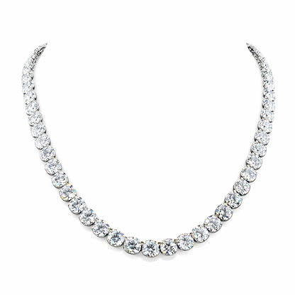 ABSOLUTE  | 71.99  Ct Round Diamond Tennis Necklace in 14K White - Lab Grown Diamonds