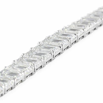 emerald cut diamond Riviera necklace crafted in 14K white gold